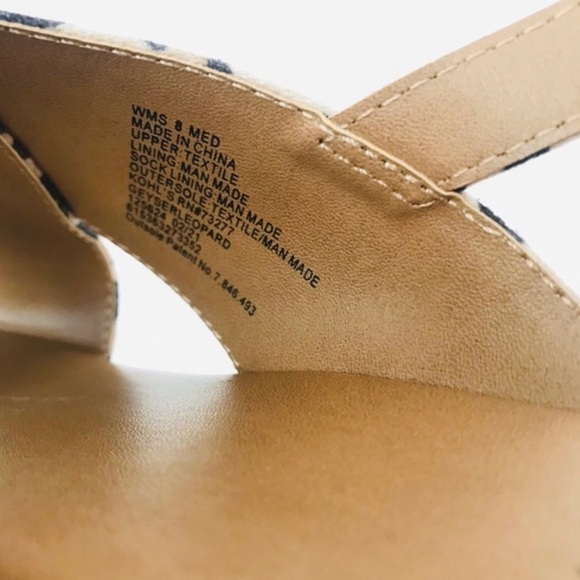 New! Platform Leopard Cheetah Print Straw Espadrilles Jute Wedge Heel Sandals - Picture 8 of 9